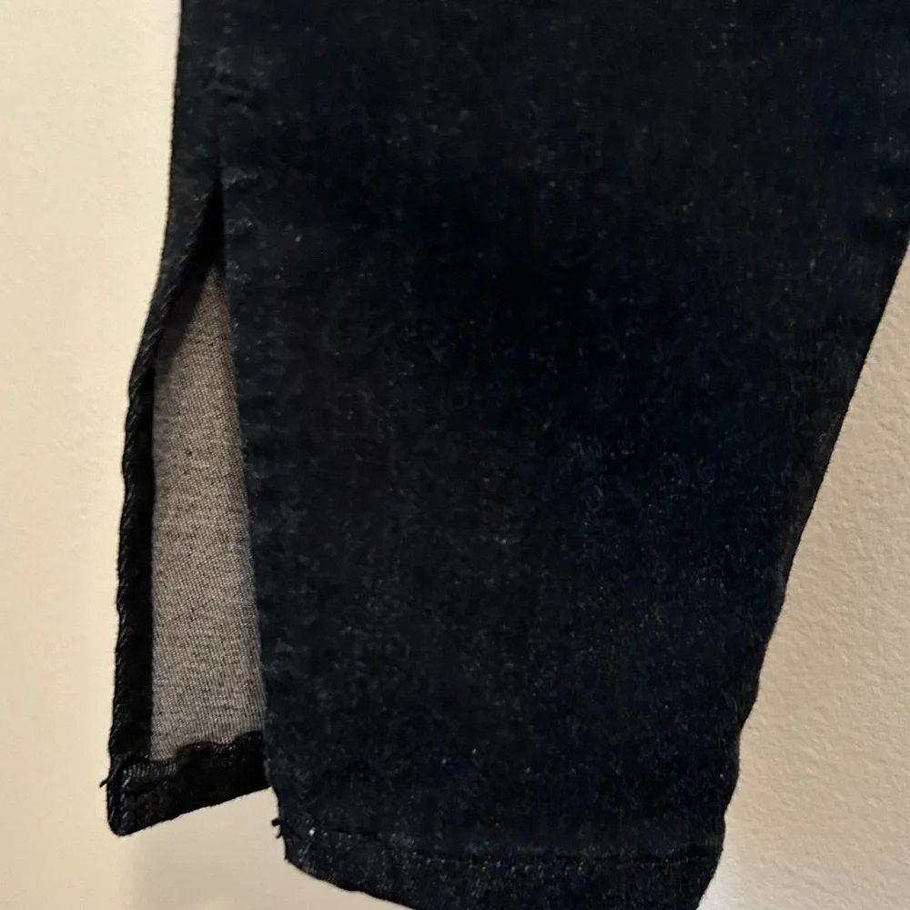 Frame Le High Skinny Jeans Split Hem Black Corvo Stretch - Size 27 - Picture 10 of 11